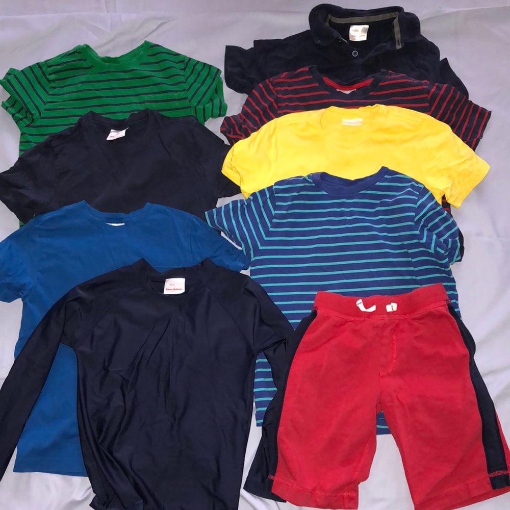 9 piece Hanna Andersson Summer Boy Lot Size 8 (130 cm)